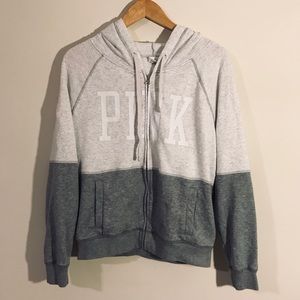 Victoria’s Secret PINK white grey hoodie